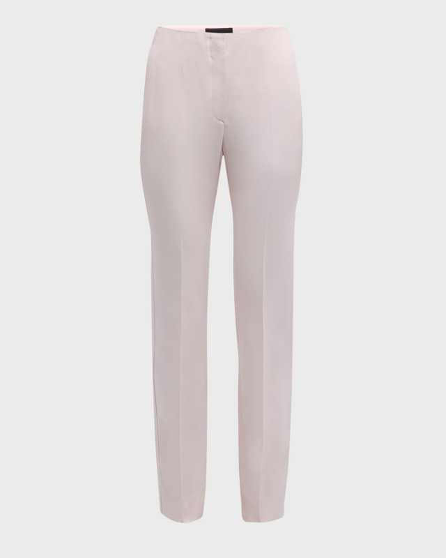 High-Rise Straight-Leg Crepe Cady Trousers